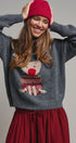 Rudolph Crewneck Knit Sweater in GREY - Women's Sweaters | Urban Daizy