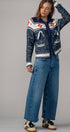 Urban Daizy Floral Yoke Zip-Up Knit Cardigan Navy-Multi Cardigan - Women's (UDZ-TP-00814) – alternate view 9