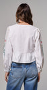 Folk Song Embroidered Peplum Blouse in WHITE - Women's Shirts & Blouses | Urban Daizy