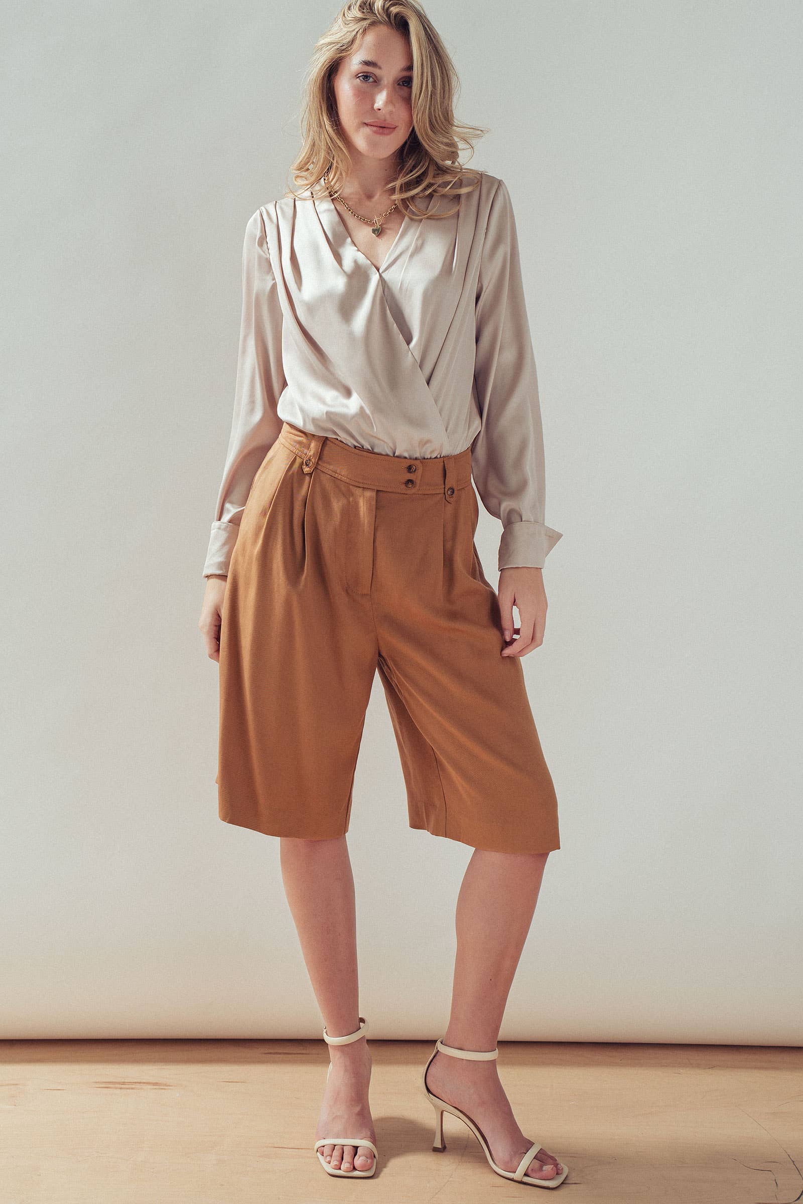 Pleated Wide Leg Lyocell Culottes
