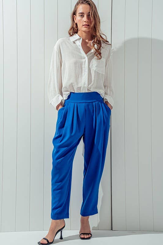 Urban Daizy Elegant High Waist Pleated Wide Leg Spring Pants Green Pants - Women's (UDZ-PT-00043) – alternate view 12