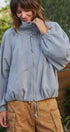 Weekend Drift Balloon Bomber Jacket in BLUE - Women's Jackets & Blazers | Urban Daizy
