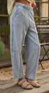 Urban Daizy Acid Wash Paneled Cotton Lounge Pants Lt-Blue Lounge Sweatpants/Joggers - Women's (TNPT0826-Lt-Blue)