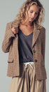 Urban Daizy Houndstooth Blazer Brown Blazer - Women's (UDZ-OT-00087)