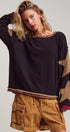 Urban Daizy Raw Seam Star Patch Slouchy Knit Top Brown Knit Top - Women's (UDTP1432-Brown) – alternate view 9
