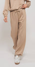 Urban Daizy Relaxed Fit French Terry Paneled Wide Leg Sweatpants Taupe Lounge Sweatpants Joggers - Women's (UDZ-PT-00341)…