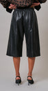 Vegan Leather Culotte Pant in BLACK - Women's Casual Pants | Urban Daizy