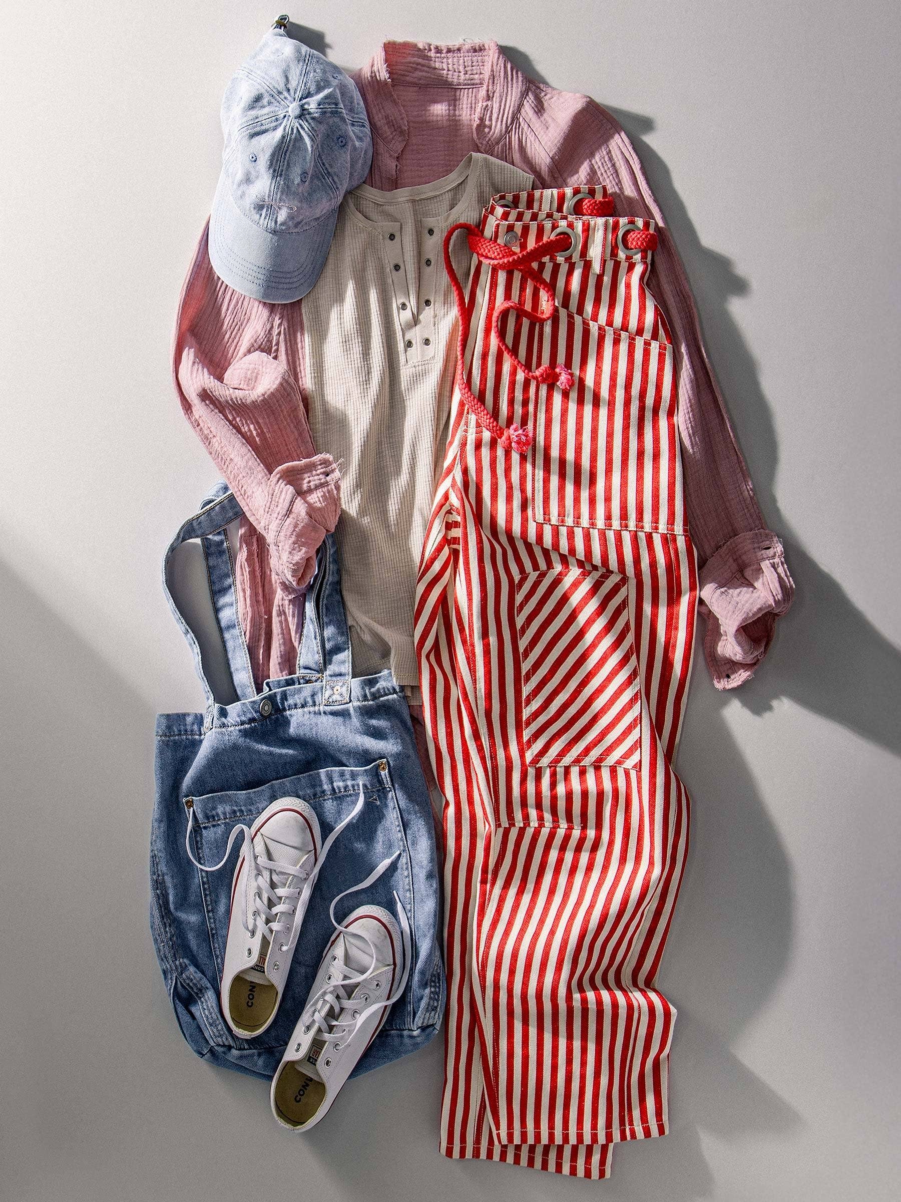 Urban Daizy Railroad Striped Patch Pocket Spring Utility Pants Blue Pants - Women's (UDZ-PT-00335) – alternate view 10