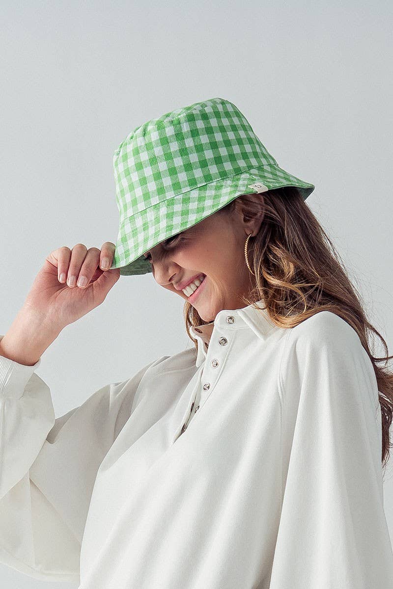 Urban Daizy Classic Spring Gingham Checkered Cotton Bucket Hat Black Bucket Hat - Women's (UDZ-AC-00031) – alternate view 9
