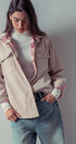 Urban Daizy Plaid Flannel-Lined Corduroy Shacket Taupe Shirt Jacket/Shacket - Women's (UDZ-KN-00150) – alternate view 22