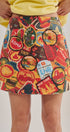 Travel Patch Print Mini Skirt in Italian Summer Vacation in MULTI - Women's Mini Skirts | Urban Daizy