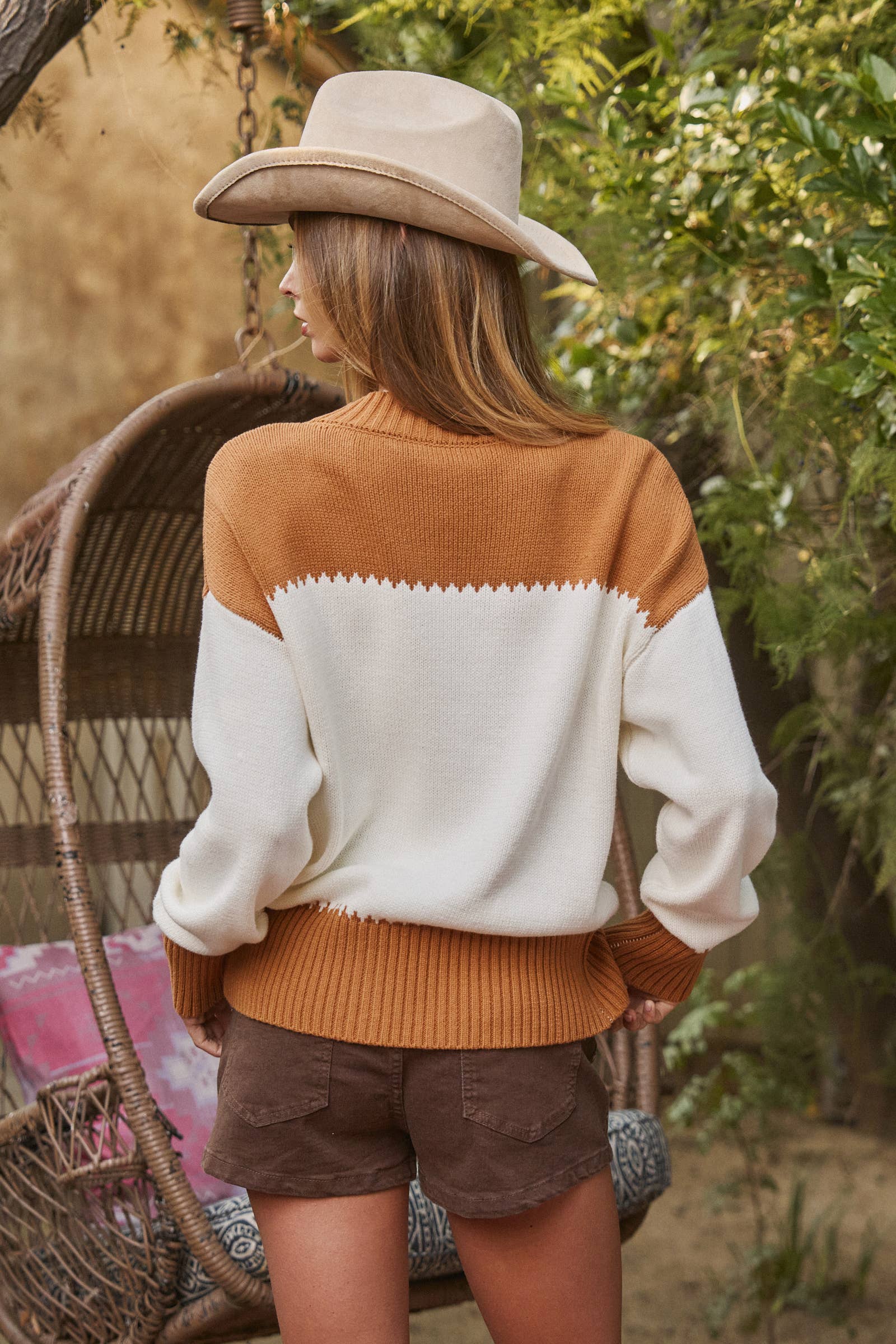Western Horse Intarsia Knit Cardigan