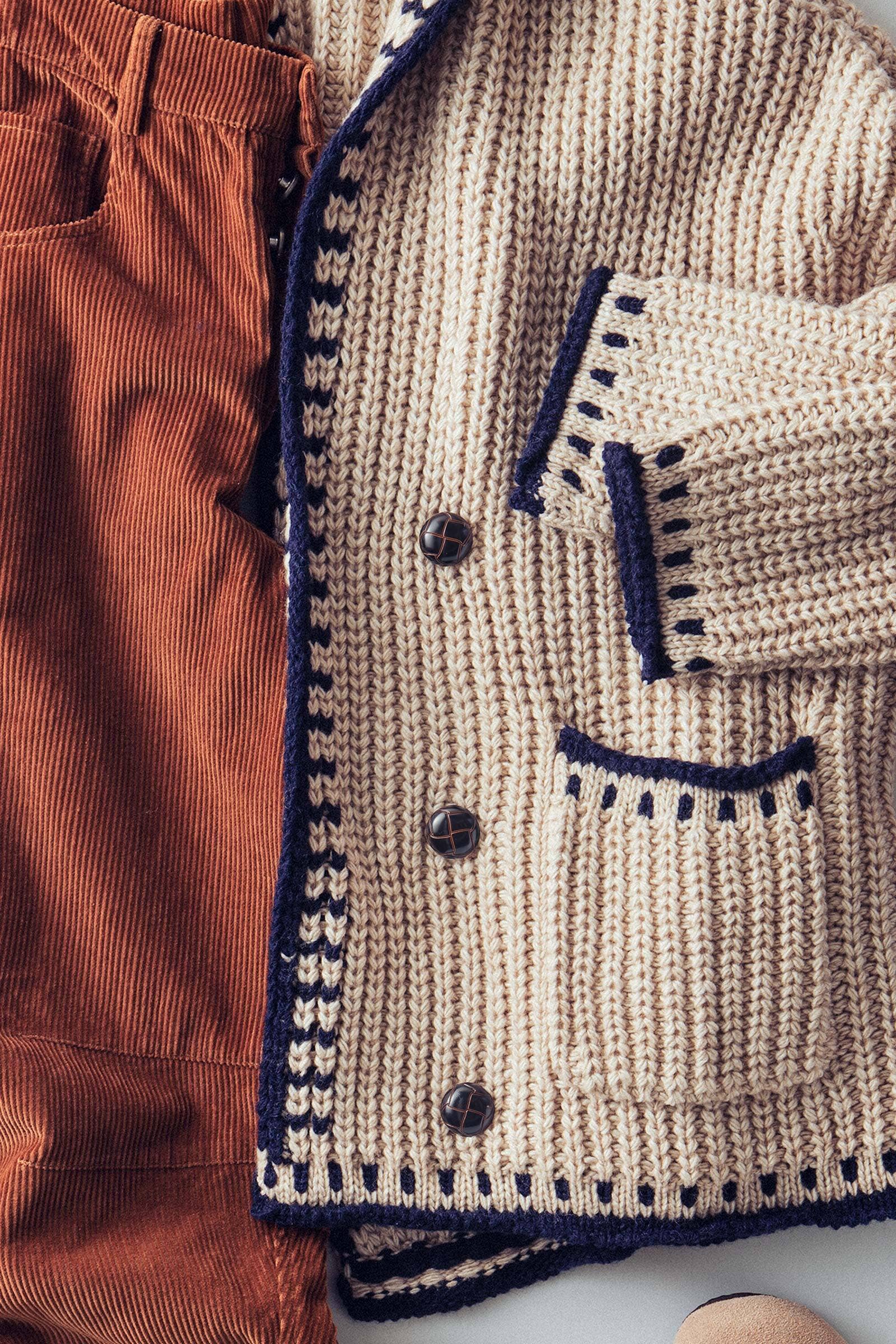 Urban Daizy Chunky Knit Oversized Contrast Cardigan Taupe Cardigan - Women's (UDZ-TP-00814) – alternate view 17