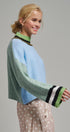 Paneled Hues Knit Sweater in BLUE SAGE - Women's Sweaters | Urban Daizy