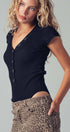 Urban Daizy Ribbed Knit Button-Front Bodysuit Black Bodysuit - Women's (UDZ-OT-00357) – alternate view 4