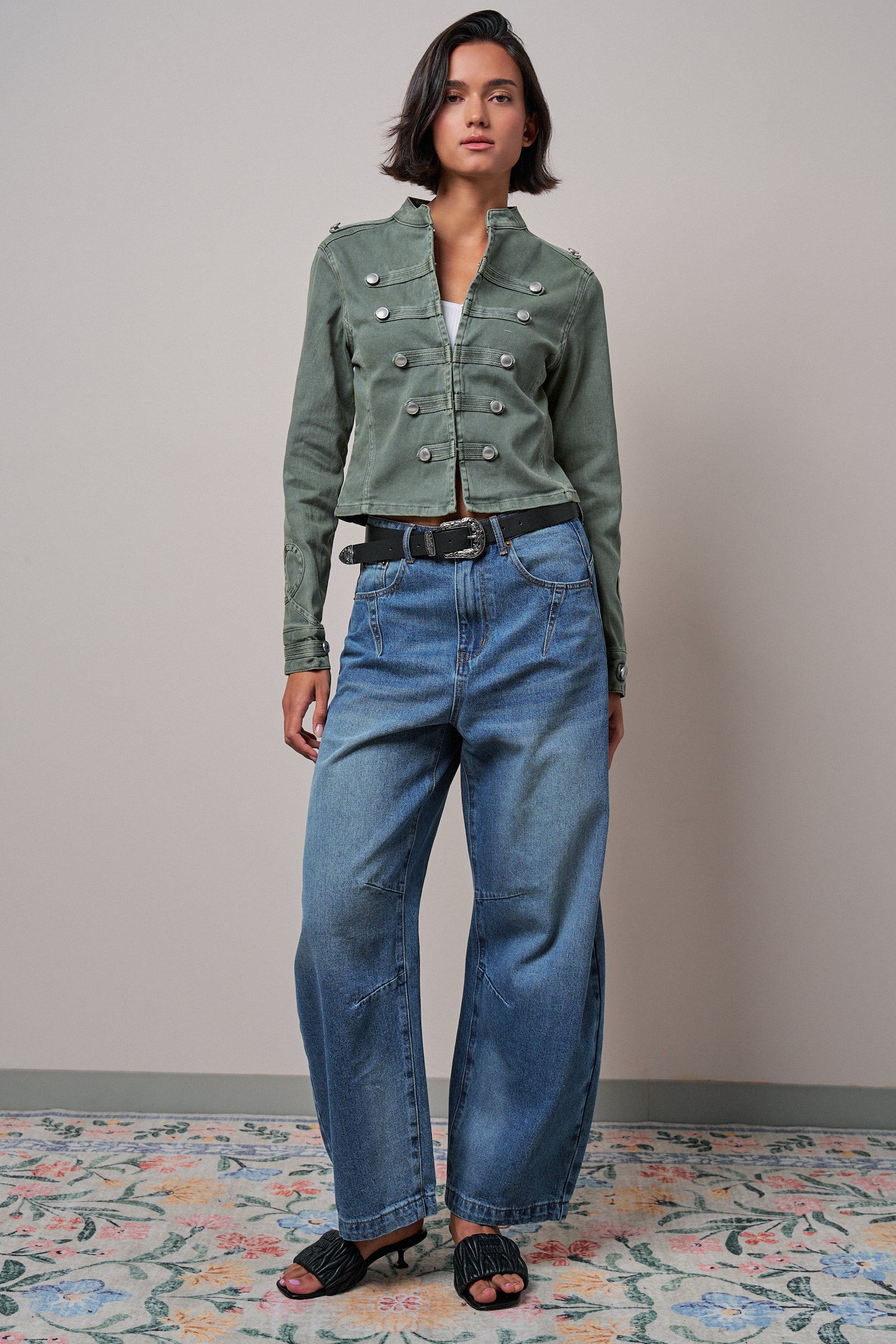 Military Double-Button Stretch Cotton Jacket