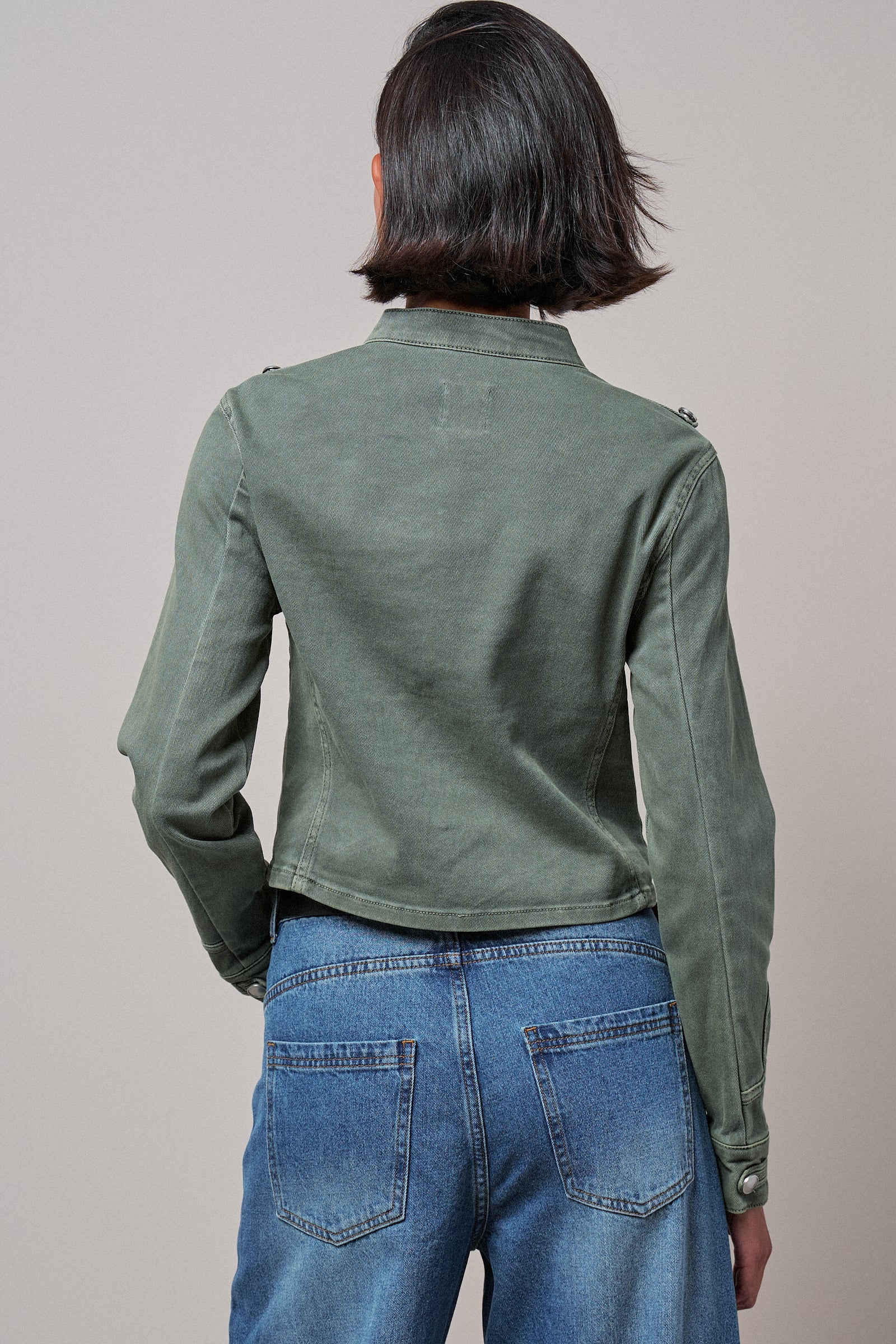 Military Double-Button Stretch Cotton Jacket