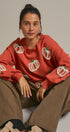 Pumpkin Embroidered Crew Neck Sweater in RUST - Women's Sweaters | Urban Daizy