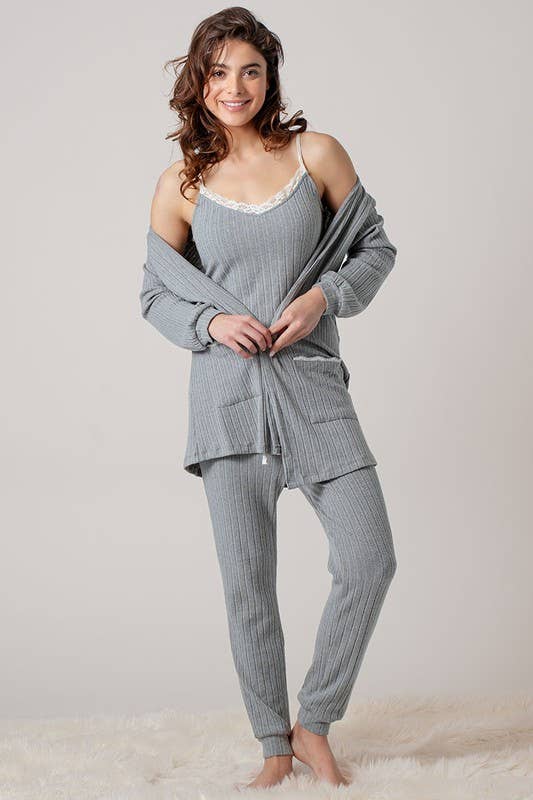 Urban Daizy Pointelle Knit Lace-Trim Pocket Cardigan Cocoa Cardigan - Women's (UDZ-KN-01037) – alternate view 9