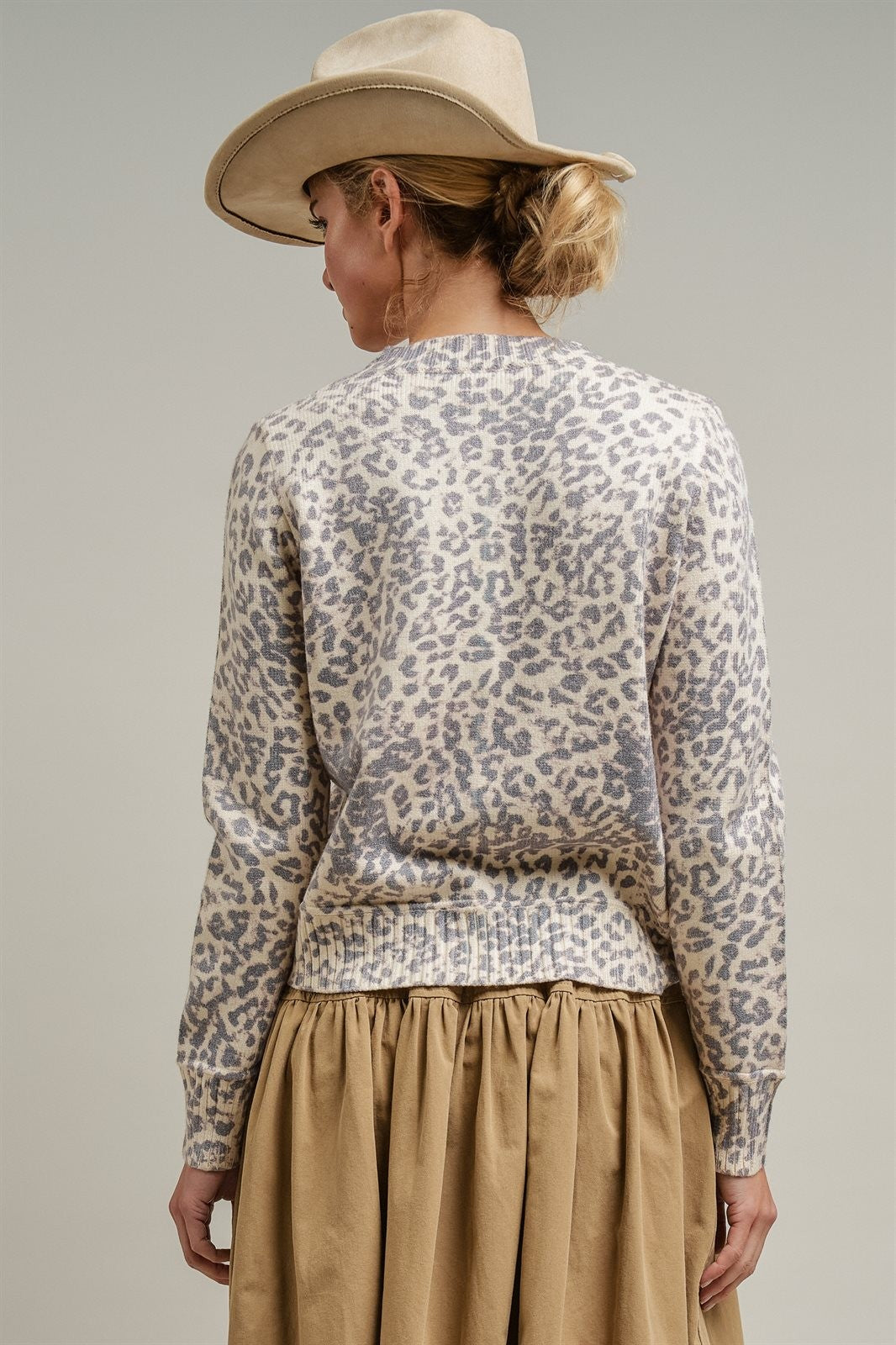 Muted Leopard Print Knit Button Cardigan in LEOPARD - Women's Cardigans & Shrugs | Urban Daizy