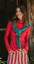 Classic Striped Long Sleeve Turtleneck Top in RED - Women's T-Shirts & Polos | Urban Daizy
