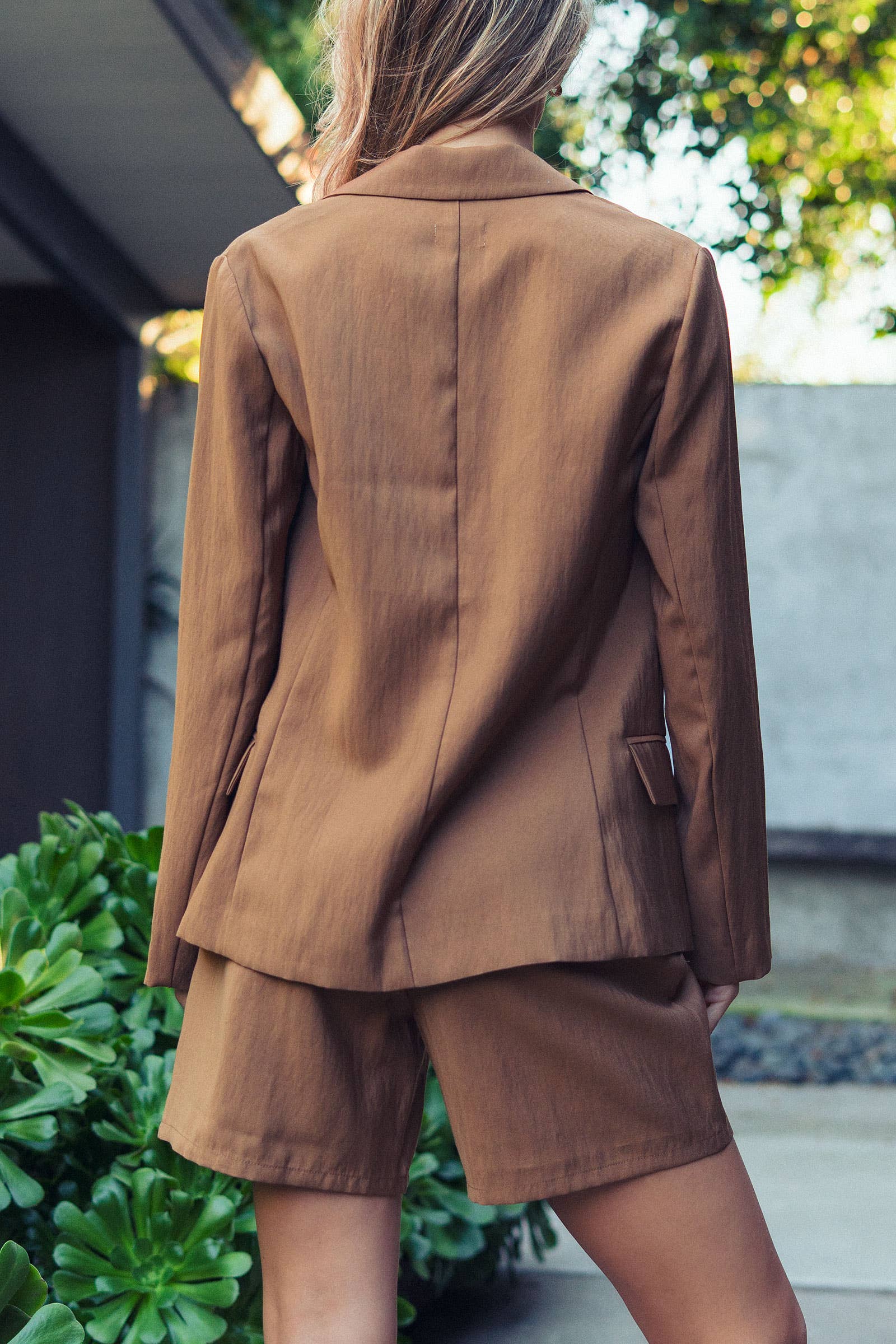 Relaxed Fit Open Front Blazer