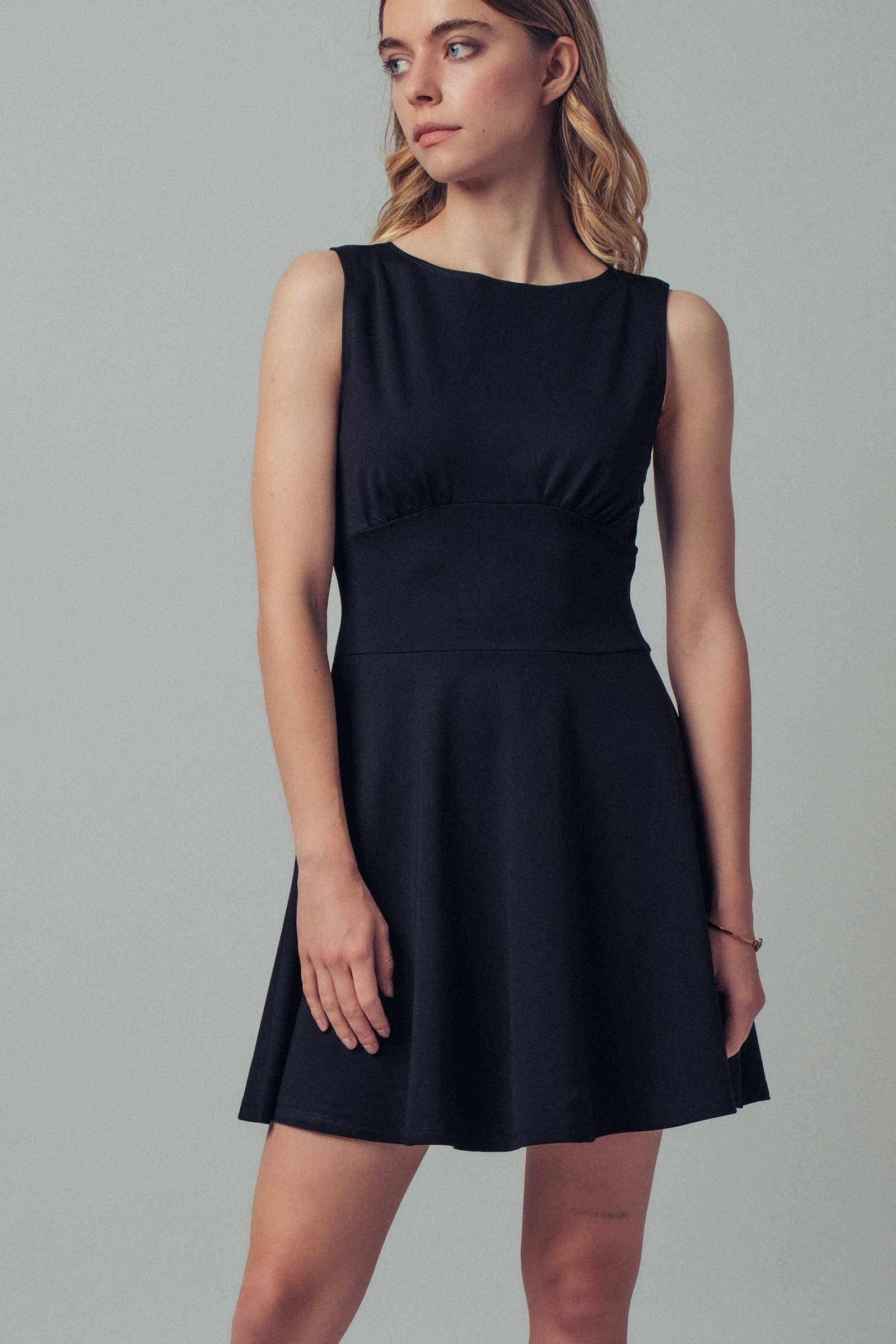 Sleeveless Empire Waist A-Line Mini Dress