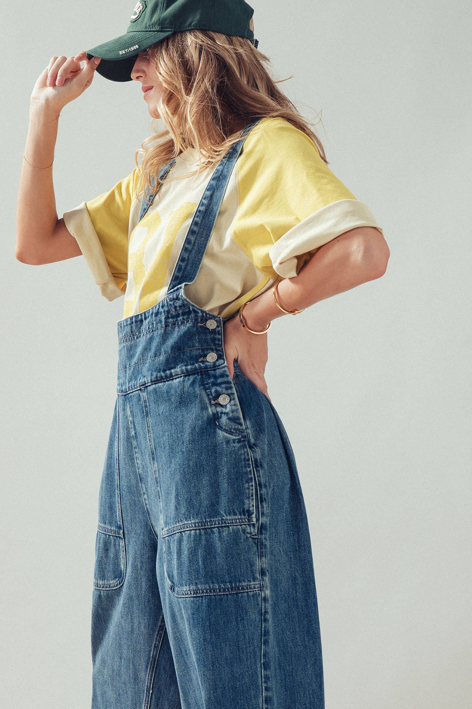 Relaxed Wide-Leg Denim Overalls
