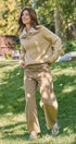 Wool Blend Half Zip Sweater with Double Collar in CAMEL - Women's Sweaters | Urban Daizy