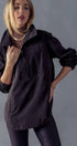 Urban Daizy Corduroy Funnel Neck Half Zip Pullover Top Black Tunic - Women's (UDZ-OT-00138) – alternate view 18