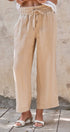 Urban Daizy Linen Wide-Leg Drawstring Pants Navy-Stripe Pants - Women's (UDPT0177-Navy-Stripe) – alternate view 11
