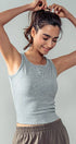 Urban Daizy Ribbed Bamboo Henley Tank Top Black Tank Top - Women's (UDZ-TP-00520) – alternate view 11
