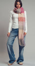 Urban Daizy Plush Oversized Colorblock Plaid Scarf Pink Scarf - Women's (UDZ-KN-00657) – alternate view 9