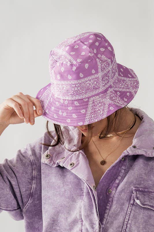 Urban Daizy Paisley Print Spring Fashion Bucket Hat Black Bucket Hat - Women's (UDZ-AC-00049) – alternate view 13