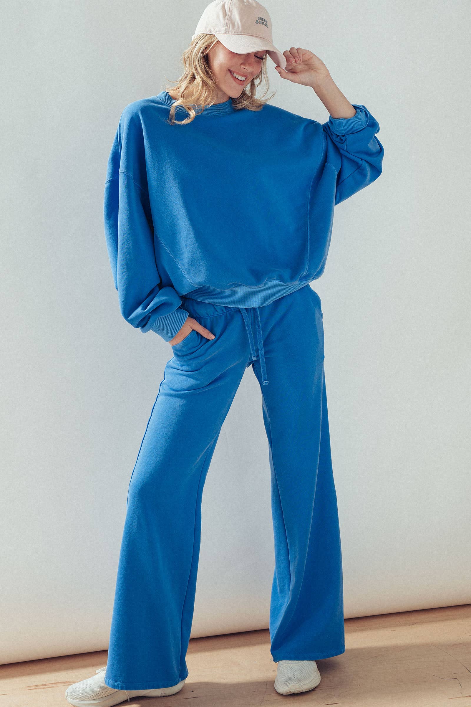 Cotton Wide Leg Drawstring Lounge Pants