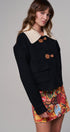 Toggle Front Sweater Jacket with Contrast Collar in BLACK - Women's Jackets & Blazers | Urban Daizy
