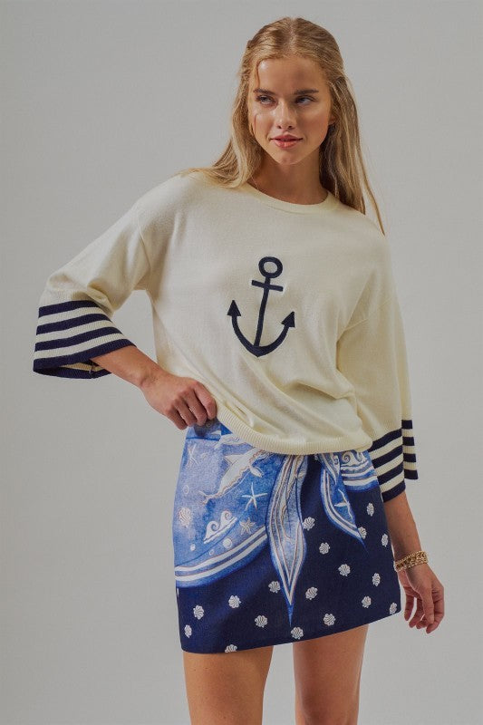 Ocean Print  Skirt