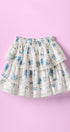 Urban Daizy Blue Rose Print Lace Trim Double Tiered Mini Skirt Ivory Skirt - Women's (UDZ-AC-00158) – alternate view 2