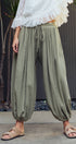Urban Daizy Crinkle Balloon Pants Drawstring Olive Pants - Women's (UDZ-PT-00476)