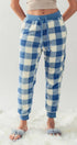 Urban Daizy Cozy Checkered Jogger Style Pajama Pants Ash-Blue Sleepwear Bottom - Women's (UDZ-PT-00127)