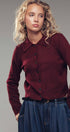 Urban Daizy Recycled Blend Collared Knit Cardigan Charcoal Cardigan - Women's (UDZ-KN-00656) – alternate view 3