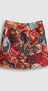 Travel Patch Print Mini Skirt in Italian Summer Vacation in MULTI - Women's Mini Skirts | Urban Daizy