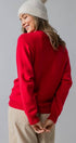 Urban Daizy Merry Embroidered Crewneck Sweater Ivory Knit Sweater - Women's (UDZ-KN-00488) – alternate view 19