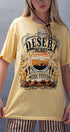 Urban Daizy Desert Heart Music Festival Western Graphic Oversized Tee Honey-Mustard Screen Printed T-Shirt - Women's…