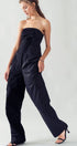Urban Daizy Strapless Wide Leg Cargo Pocket Artisanal Jumpsuit Moss Jumpsuit - Women's (UDZ-JR-00002) – alternate view 20