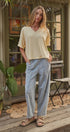 Urban Daizy Acid Wash Paneled Cotton Lounge Pants Lt-Blue Lounge Sweatpants/Joggers - Women's (TNPT0826-Lt-Blue) – alternate view 3