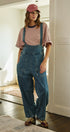 Wide Leg Denim Overalls with Utility Pockets in DENIM - Women's Jumpsuits | Urban Daizy