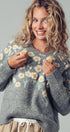 Urban Daizy Daisy Embossed 3D Floral Knit Sweater Brown Knit Sweater - Women's (UDZ-KN-00653) – alternate view 9