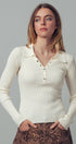 Urban Daizy Classic Fitted Ribbed Knit Polo Sweater Brown Knit Sweater - Women's (UDZ-KN-00657) – alternate view 7