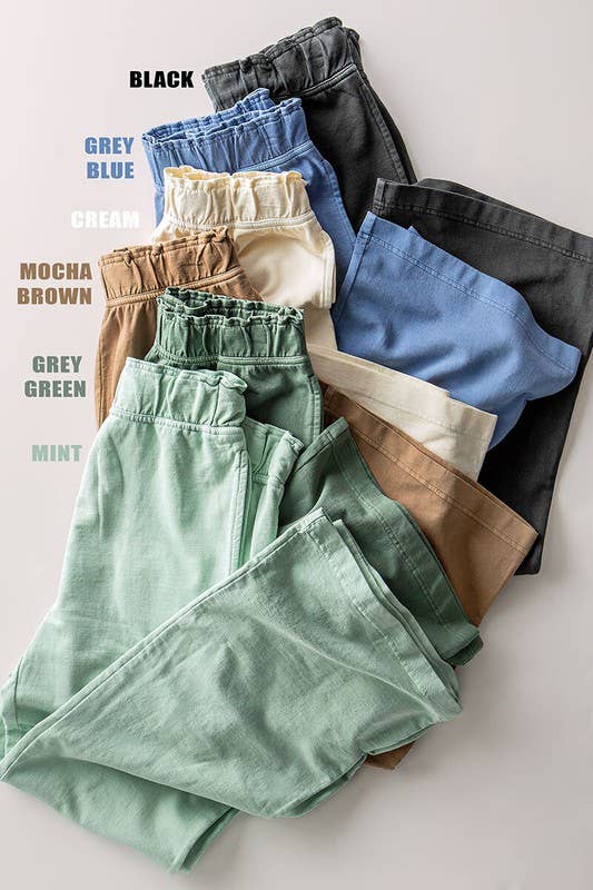 Urban Daizy Mineral Wash Wide Leg Elastic Waist Casual Sweatpants Cream Lounge Sweatpants Joggers - Women's…